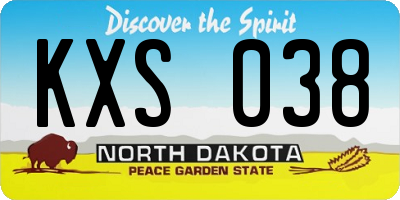 ND license plate KXS038