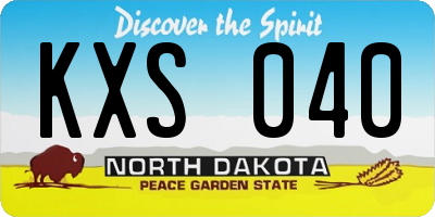 ND license plate KXS040