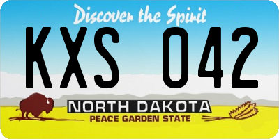 ND license plate KXS042