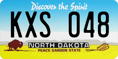 ND license plate KXS048