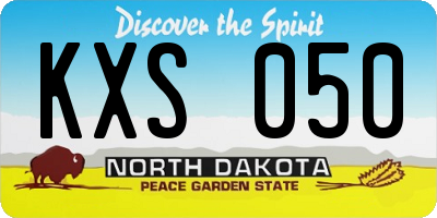 ND license plate KXS050