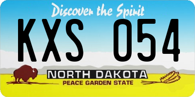 ND license plate KXS054