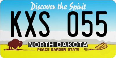 ND license plate KXS055