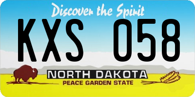 ND license plate KXS058