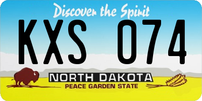 ND license plate KXS074
