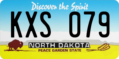 ND license plate KXS079