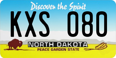 ND license plate KXS080