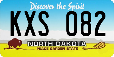 ND license plate KXS082