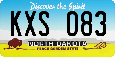 ND license plate KXS083