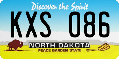 ND license plate KXS086