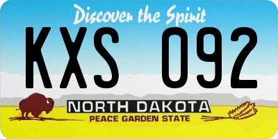 ND license plate KXS092