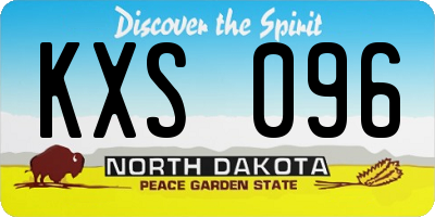 ND license plate KXS096