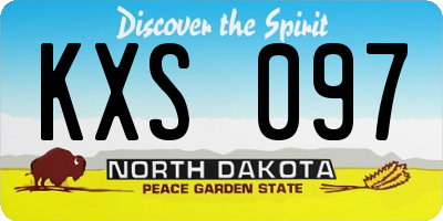 ND license plate KXS097