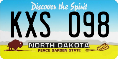 ND license plate KXS098