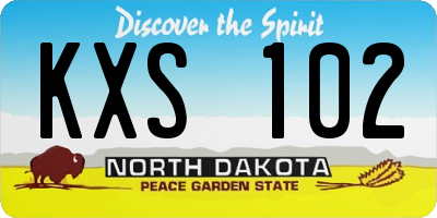 ND license plate KXS102