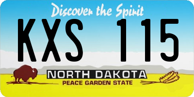 ND license plate KXS115