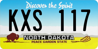 ND license plate KXS117