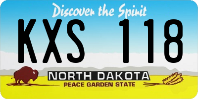 ND license plate KXS118
