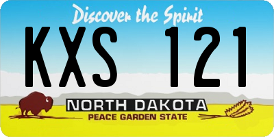 ND license plate KXS121