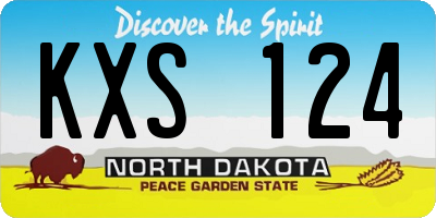 ND license plate KXS124