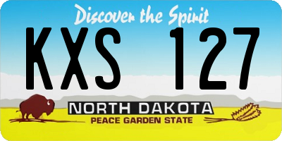 ND license plate KXS127