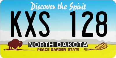 ND license plate KXS128