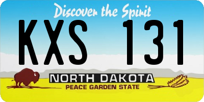 ND license plate KXS131