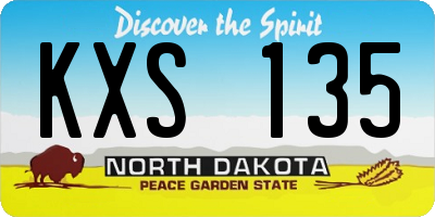 ND license plate KXS135