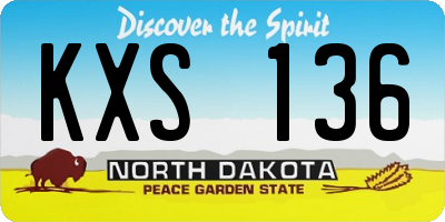 ND license plate KXS136