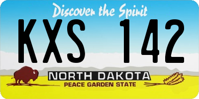 ND license plate KXS142