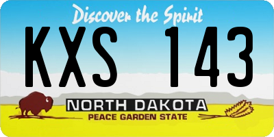 ND license plate KXS143