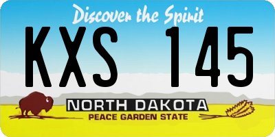 ND license plate KXS145