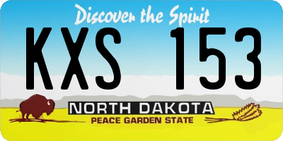 ND license plate KXS153