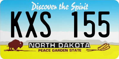 ND license plate KXS155