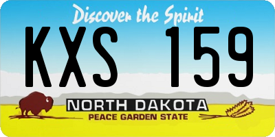 ND license plate KXS159