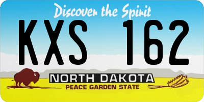 ND license plate KXS162