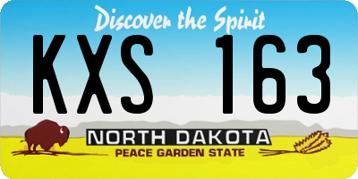 ND license plate KXS163