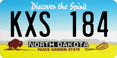 ND license plate KXS184