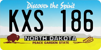 ND license plate KXS186