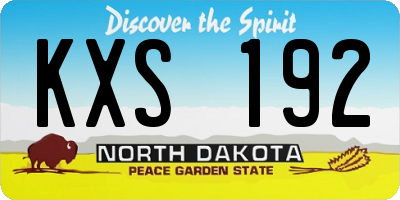 ND license plate KXS192