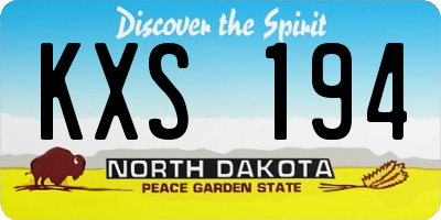 ND license plate KXS194