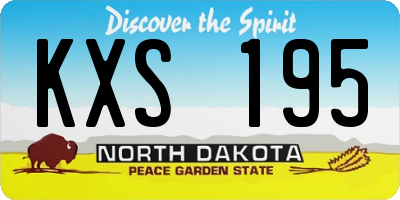 ND license plate KXS195