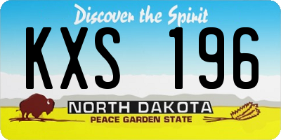 ND license plate KXS196