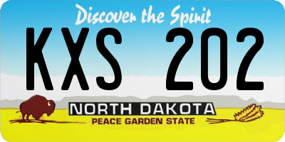 ND license plate KXS202