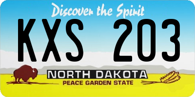 ND license plate KXS203