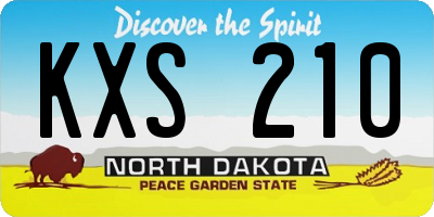 ND license plate KXS210