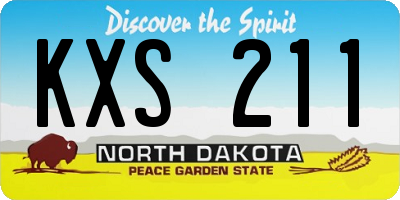 ND license plate KXS211