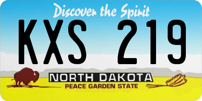 ND license plate KXS219
