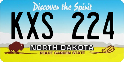 ND license plate KXS224