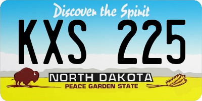 ND license plate KXS225
